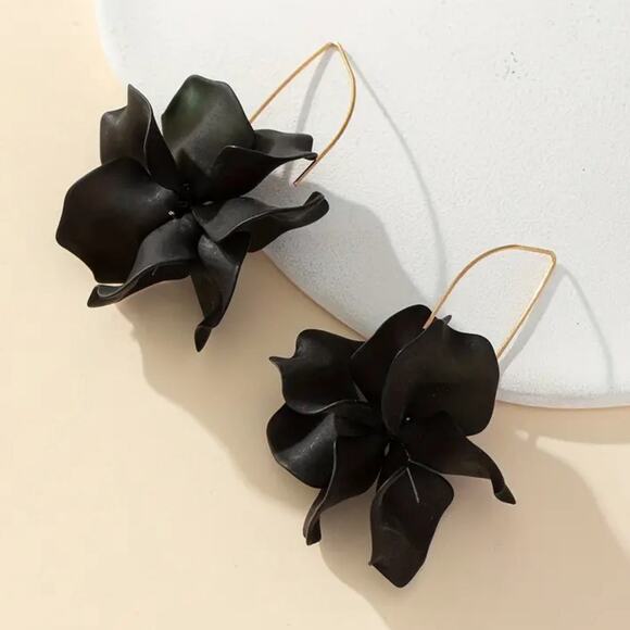 Acrylic Flower Petal Fishhook Earrings - Picture 1 of 1